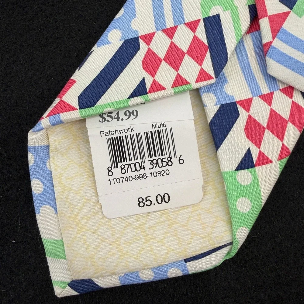 Vineyard Vines Kentucky Derby Silk Tie Patchwork Necktie Preppy Horse Racing